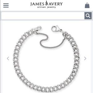 James Avery Light Double Curb Charm Bracelet Sz.M